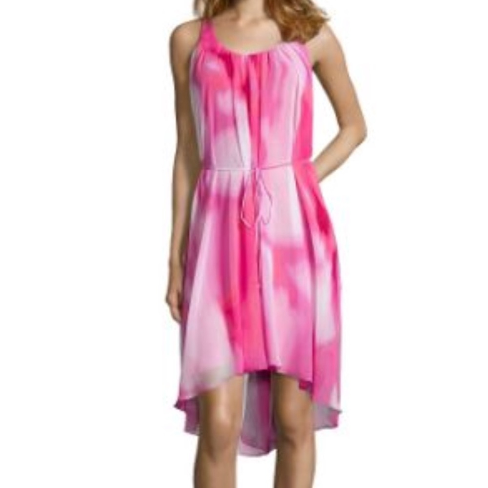 Tahari Pink Chiffon Jane Dress